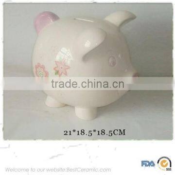 wholesale white bisque ceramic piggy bank