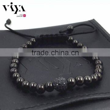 2016 Hot sales stainless steel adjustable fashion beads man bracelet with high quality