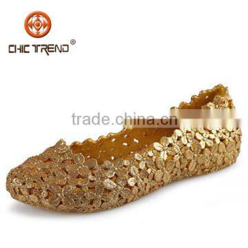 Fashion Flat women shoes gold lady jelly items shoes high quality causal shoes wholesale good price