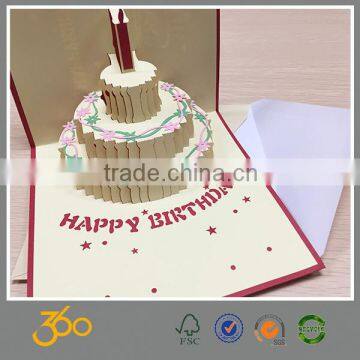 hot sale kids handmade happy birthday greeting card pop up card 3d card