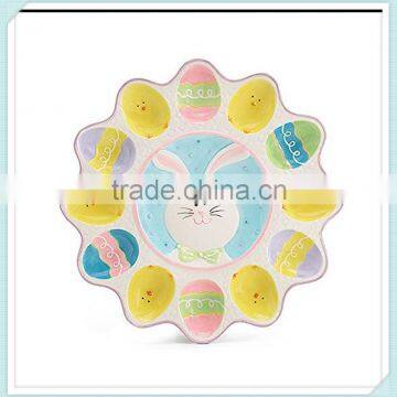 New hot colorful cute bunny easter celebrate egg holder plate platter