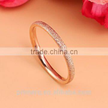 New Design Thin 18k Rose Gold Matte Stainless Steel Women Jewelry Ladies Finger Rings photo-4