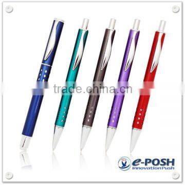 Click action pen - metal logo ball pen