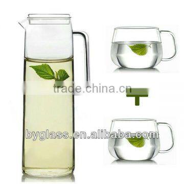 hand made clear glass water jug