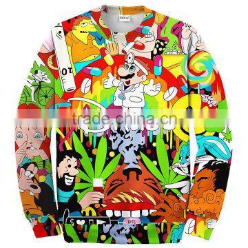 digital printed sweatshirt,custom digital printed sweatshirt/top fashion sublimation sweatshirt