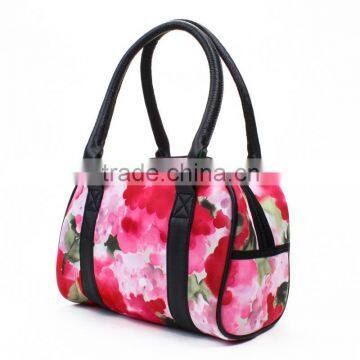 High quality flower printing neoprene tote bag for woman