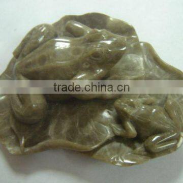 Wholesale fashion semi precious stone animal carving gemstone