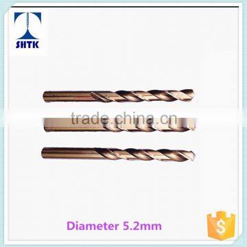 Prfessional quality HSS M35 cobalt drill fully ground twist drill bit,Dia 5.2mm, Drill bit