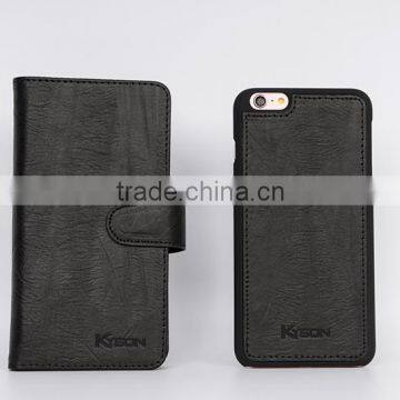 Personalized mobile phone wallet card holder leather case for i6 plus