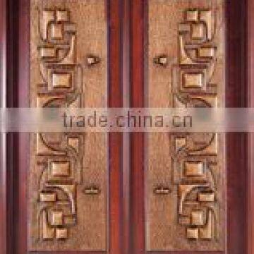 CE double wood doors exterior(ISO9001/SGS)