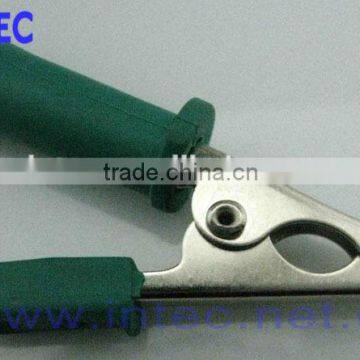 Jumper Wires Alligator Crocodile Roach Test Clip Plastic Handles Crocodile clips 55mm green color I00134