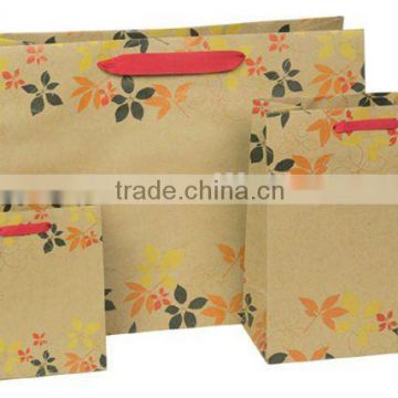 kraft paper small gift bags, flat handle kraft paper bag, brown kraft paper shopping bag --PB122