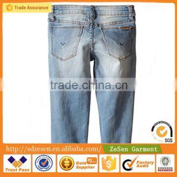 Blasted Blue Crop Jeans China Wholesale Clean Apparel For Kid photo-4