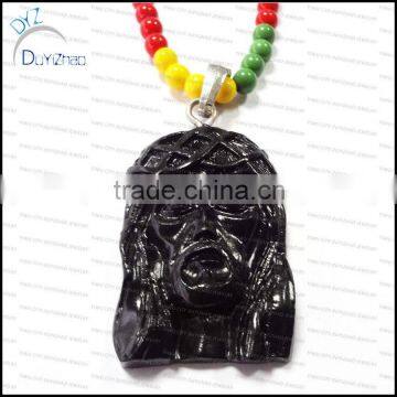 Hot! High quality black acrylic jesus face pendants