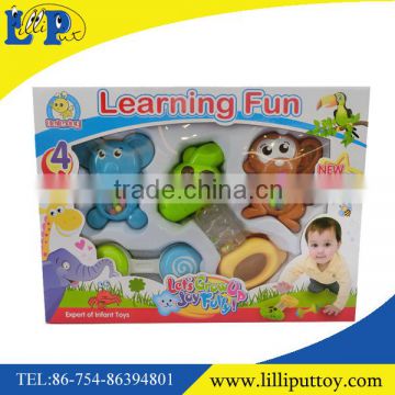 Learning fun baby cartoon rattle toy with window box