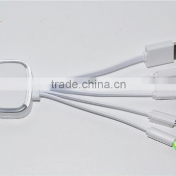 Multiple LED 4 in 1 USB Adaptors Charging Cable