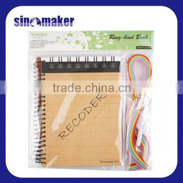 A5 hardcover spiral school notebook with ball pen, quilling paper and tool