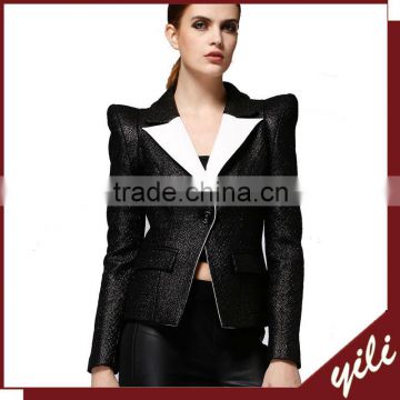 2016 Fashion Newest Design Black Slim Office Lady winter jacket                        
                                                Quality Choice