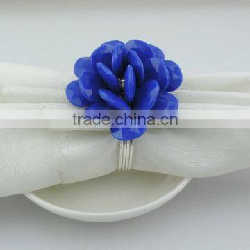 fashionable flower shape acrylic beads napkin rings