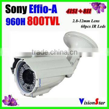 Varifocal 2.8-12mm Lens 60pcs IR Leds Outdoor Using CCTV Bullet Camera With Strong Bracket Effio-A 800TVL Vision Star