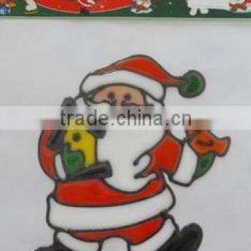 Promotional Decorative Santa Claus Sticker/PVC Christmas Window Decoration