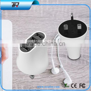 Universal Wall Socket usb Charger 4 Port usb Wall Charger (T4)4A 2A 1A