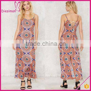 Jersey psychedelic print maxi dress women 2016