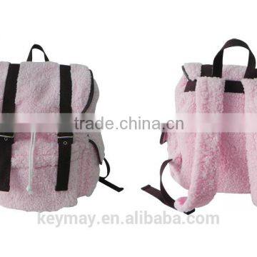 China Wholesale Fashion Hot Sale Good Price Cute Fur Fabric Backpack For Kid