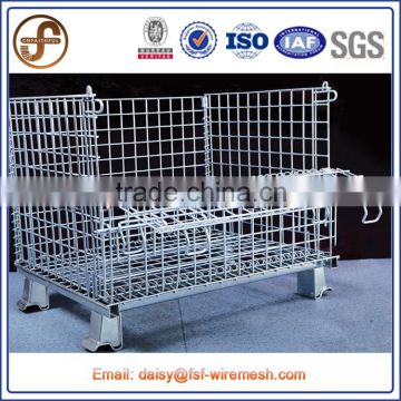 Industrial folding 1200x1000x1000mm metal storage cage with wheels made in china