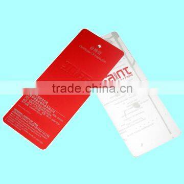 coated paper red printed paper tag