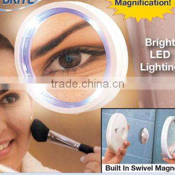 Lighted 8X Magnetic Mirror with 360 Swivel Action