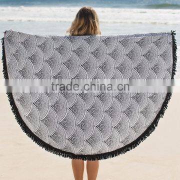 Round Beach Towel with Tassels