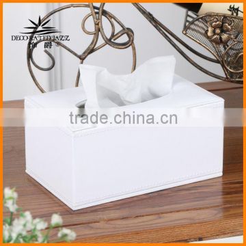 Jazz grain leather trim white needle tissue box tray pumping European fashion creative home storage box Tissue