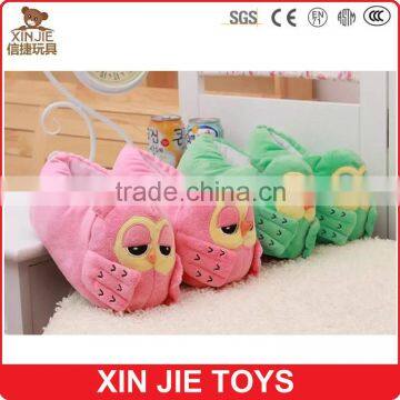 High Quality Plush Owl Slippers Pink Plush Animal Slippers for Girls Green Owl Plush Slippers photo-6