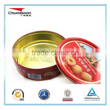 food grade round cookie metal tin package, cheap price round cookie tin can,round cookie tin box