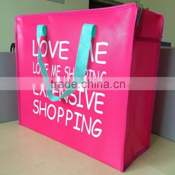 Pink Lovely Design Non woven fabric carry bag with zipper