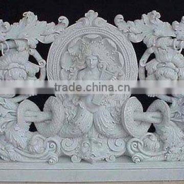 Naked woman wall relief sculpture marble stone hand carved for decoration from Vietnam