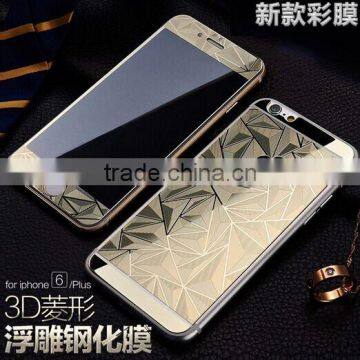 3D lozenge electroplate Tempered Glass Screen protector for iphone 6/6plus