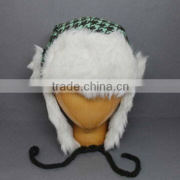 WINTER SNOW SKI HAT FAUX FUR HAT/EARFLAP HAT/WINTER HAT/KNIT HAT/ACRYLIC HAT/TROOPER HAT