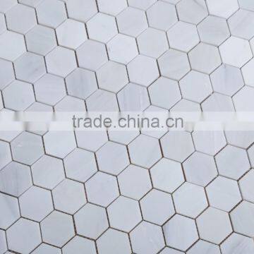 polished premium oriental whtie 1 inch hexagon tile for kitchen