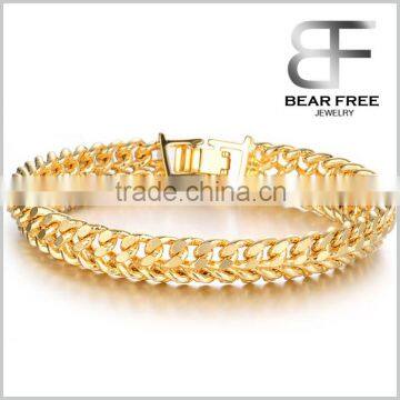 Hot Sale Men's Womens Yellow Gold Plated Wrist Chain Braided Rope Bracelet