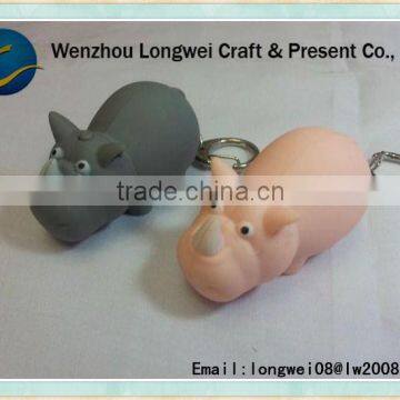 cattle pvc keychain/coin holder keyring/custom 3d keychain