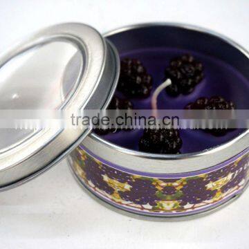 original art grape scented fruit candle with tin