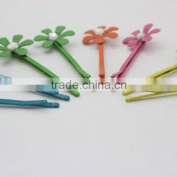 New Flower Pearl Hairpin for Girls Alloy Hair Claw Colorful Kids Hair Clips and Grips photo-6