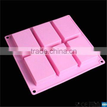 High Quality DIY Pink Square Shape Silicone Soap Mould Chocolate Mould Baking Tools