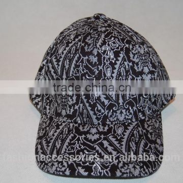 COOL BLACK PRINT BASEBALL CAP WITH VELCRO BAND