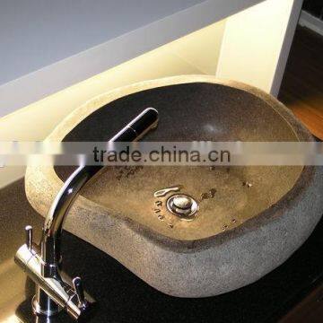 Natural Bathroom Cobble Stone Pedestal Basin photo-3