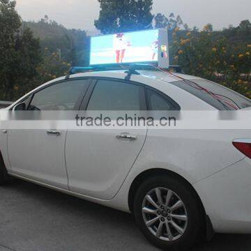Advertising Car Top Taxi Led Display Testing By Electronic Nissan Leaf In Ukraine