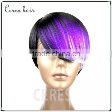 100% high quality heat resistant fiber carnival ombre purple cosplay wig