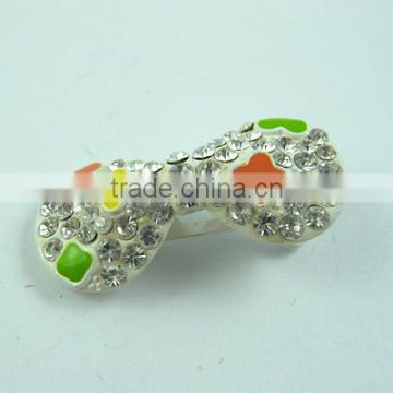 New Hair Clip Alloy Rhinestone Enamel Peanut